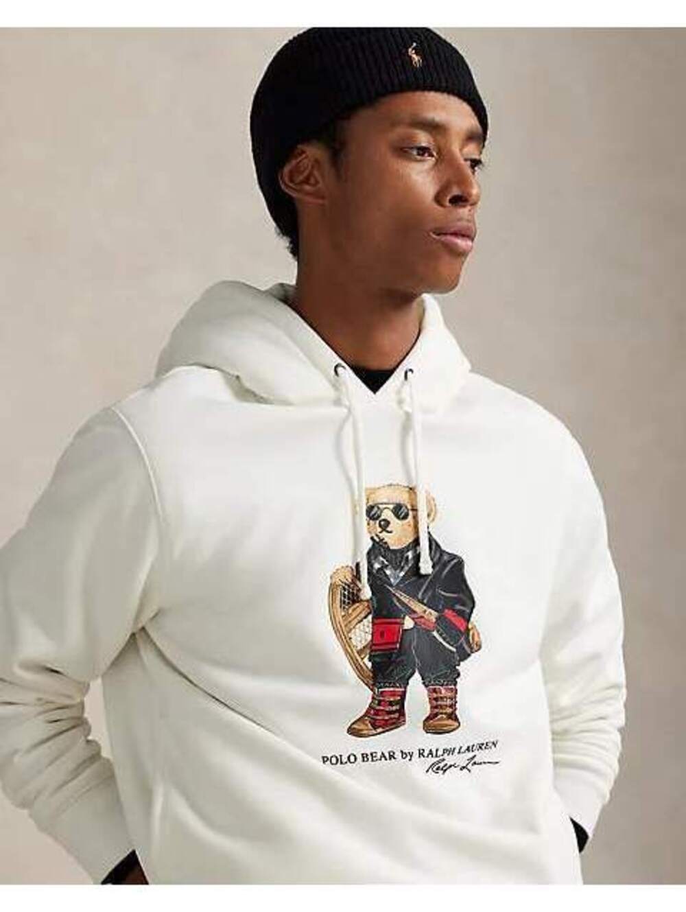 Ralph Lauren Polo Bear White Hoodie with Sherpa Lining